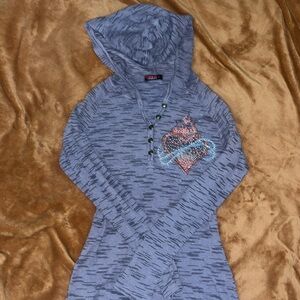 y2k long sleeve hooded shirt